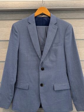 RW&CO. Men's Slate Blue Two-Button Suit Jacket